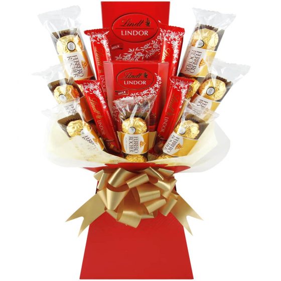 Ferrero Rocher & Lindt Lindor Luxury Chocolate Bouquet Hamper