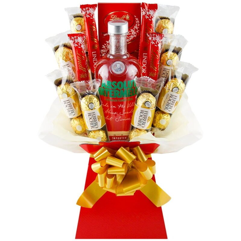 Ferrero Rocher & Lindt Lindor Luxury Chocolate & Alcohol Bouquet - Perfect Alcohol Gifts