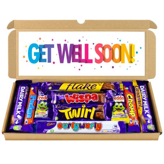 Get Well Soon Gift - Cadbury Chocolate Hamper Letterbox - Speedy Recovery Present