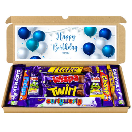 Happy Birthday Cadbury Chocolate Hamper letterbox size Chococolate selection box gift for him