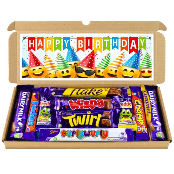 Happy Birthday Cadbury Chocolate Hamper Kids letterbox size Chococolate selection box gift