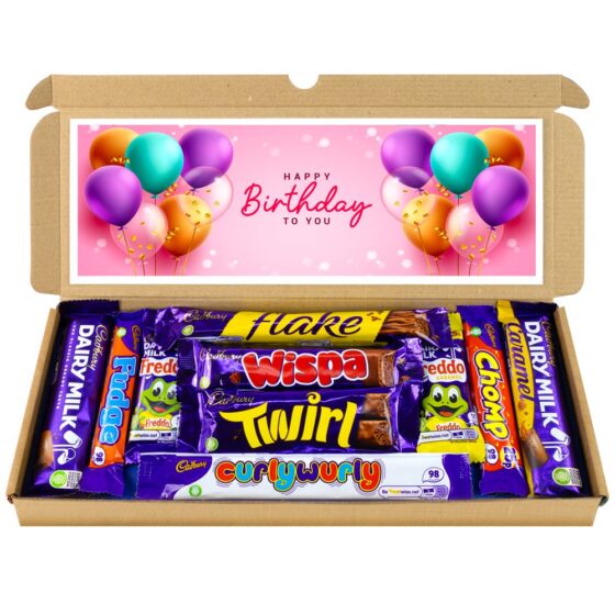 Happy Birthday Cadbury Chocolate Hamper letterbox size Chococolate selection box gift for her